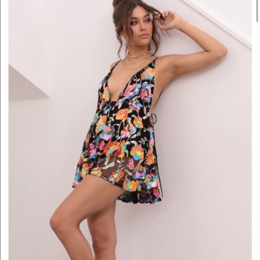 Multicolored sequence dress